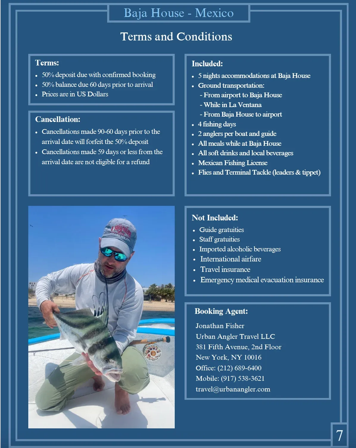 Page 7 of the Baja House pre-trip packet: Terms and Conditions